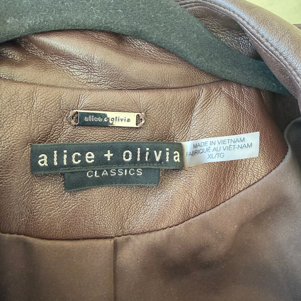 Alice and Olivia Elicia Faux Leather Trench Coat - Picture 5 of 6